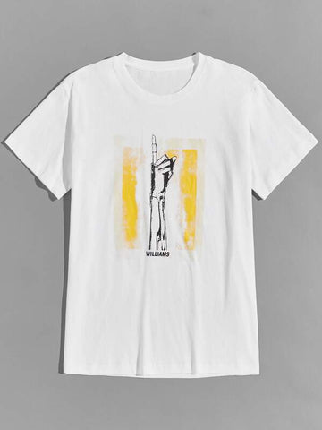 Men Figure And Letter Graphic Tee