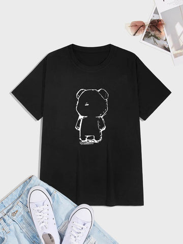 Men Cartoon Graphic Short Sleeve Tee