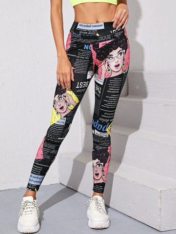 Pop Art Print Leggings - takostyle