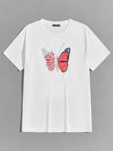 Men Butterfly Print Top