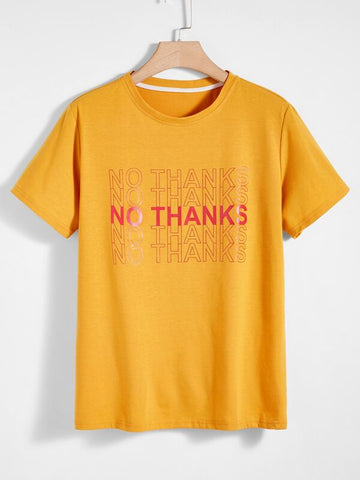 Men Letter Graphic Round Neck Tee