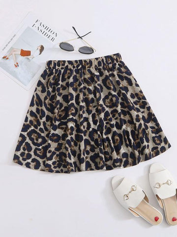 Allover Print Flared Skirt - takostyle