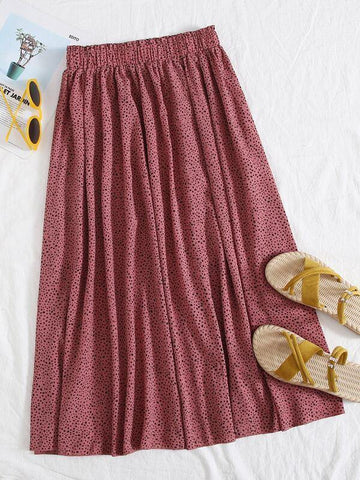 Dalmatian Frill Trim Flared Skirt - takostyle