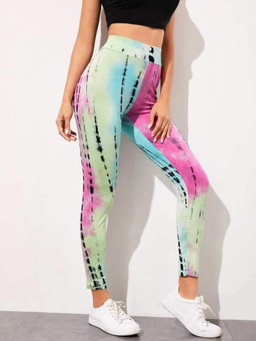 Wide Waistband Tie Dye Leggings - takostyle