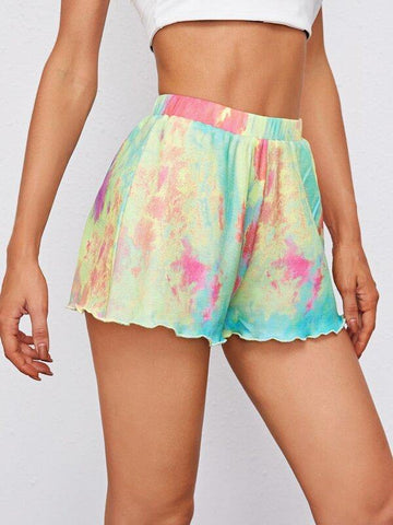 Lettuce Trim Tie Dye Shorts - takostyle