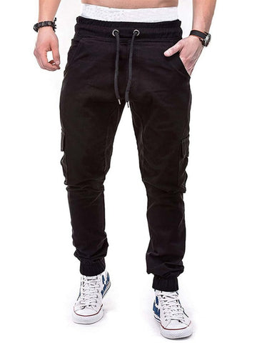 Men Flap Pocket Drawstring Sweatpants