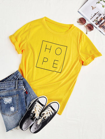 Letter And Geo Graphic Tee - takostyle