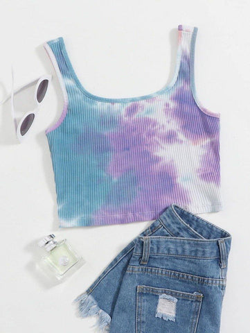 Tie Dye Rib-knit Top - takostyle