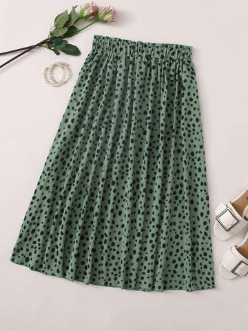 Dalmatian Print Flared Midi Skirt - takostyle