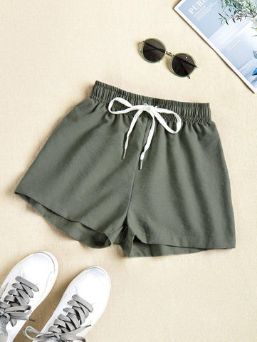 Drawstring Waist Track Shorts - takostyle