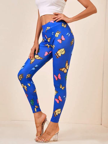Butterfly Print Leggings - takostyle