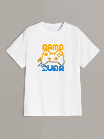 Men Slogan & Cartoon Graphic Tee