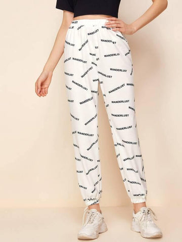 Letter Graphic Joggers - takostyle