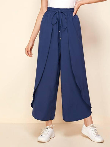 Knot Front Wide Leg Pants - takostyle
