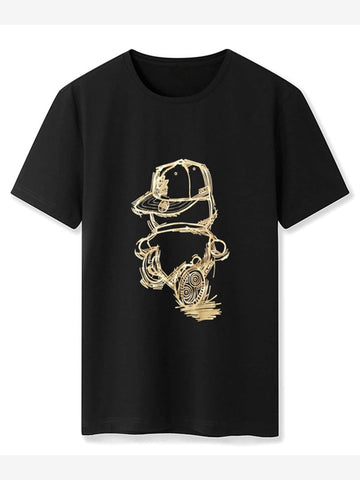 Men Cartoon Graphic Round Neck Tee