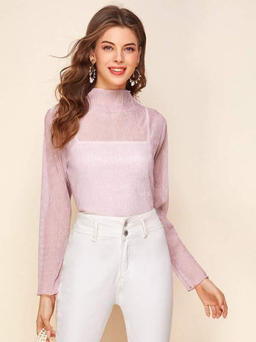 Glitter Sheer Top - takostyle