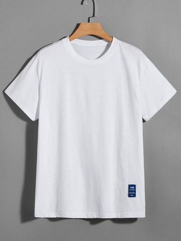 Men Letter Patched Tee