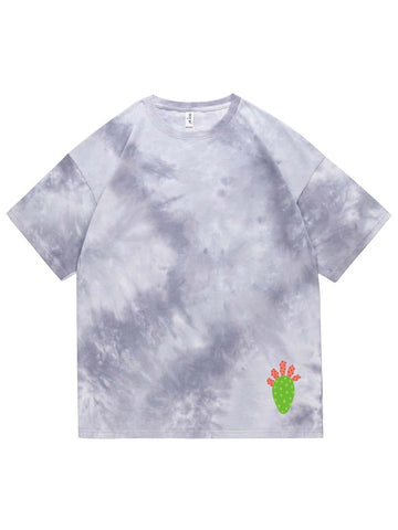 Men Cactus Print Tie Dye Tee