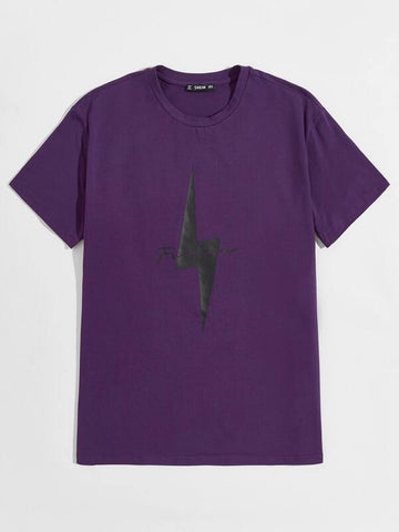 Men Geo & Letter Graphic Tee