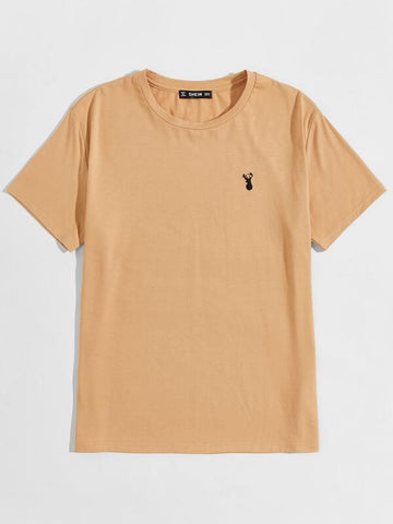 Men Elk Embroidery Top