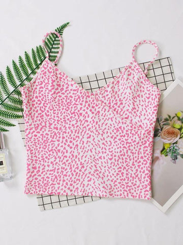 Leopard Print Crop Cami Top - takostyle