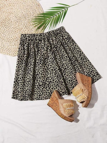 Dalmatian Print Flared Skirt - takostyle