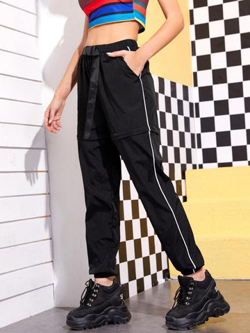 Slant Pocket Buckle Detail Sweatpants - takostyle