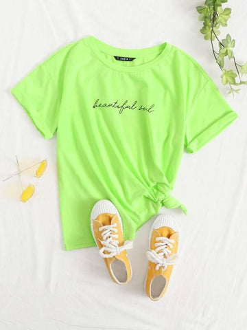 Letter Graphic Tee - takostyle