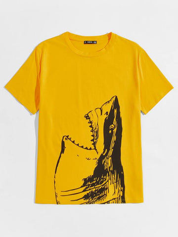 Men Shark Print Tee