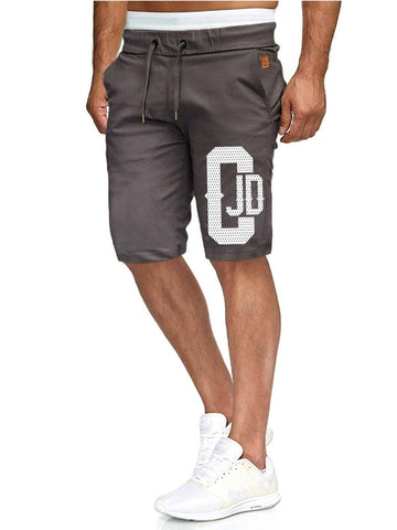 Men Letter Graphic Drawstring Waist Shorts