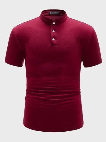 Men Half Placket Polo Shirt