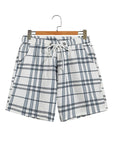 Men Plaid Drawstring Waist Track Shorts