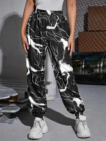 Lightning Print Pants - takostyle