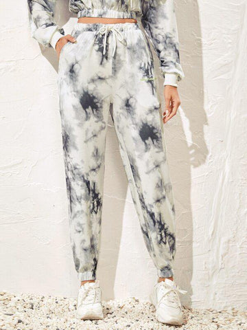 Tie Dye Drawstring Sweatpants - takostyle