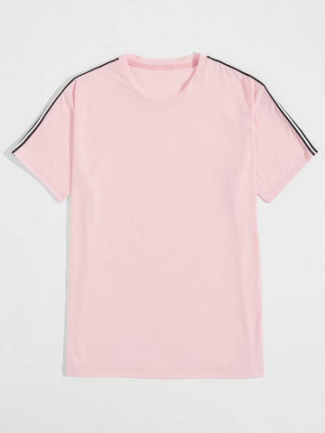 Men Side Stripe Short Sleeve Tee