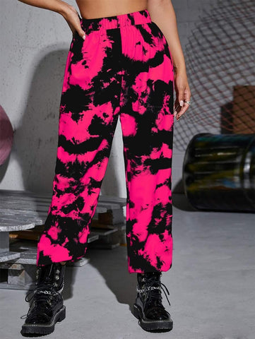 Elastic Waist Tie Dye Sweatpants - takostyle