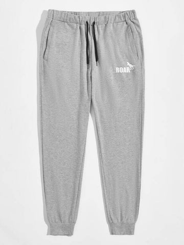 Men Drawstring Waist Letter Graphic Sweatpants