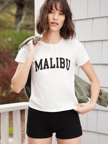Short Sleeve Malibu Graphic T-Shirt - takostyle