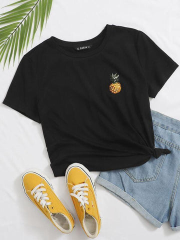 Pineapple Embroidery Top - takostyle