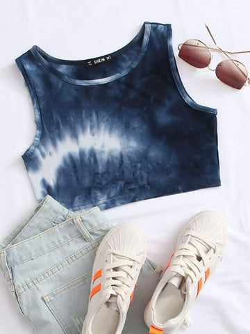 Tie Dye Crop Tank Top - takostyle