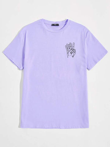 Men Gesture Print Tee