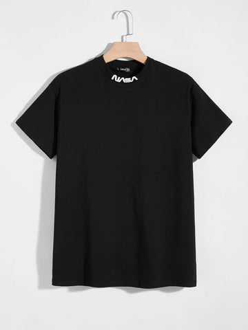 Men Drop Shoulder Letter Graphic Tee