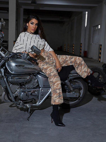 High Waist Camo Pants - takostyle