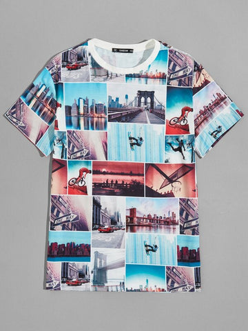 Men Picture Print Tee