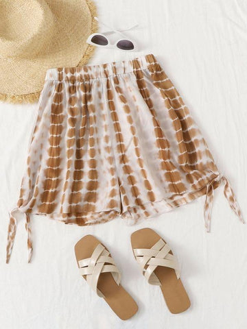 Tie Dye Knotted Shorts - takostyle