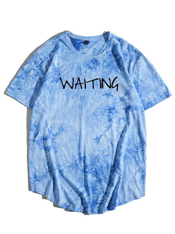 Men Tie Dye Letter Graphic Tee
