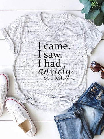 Slogan Graphic Marble Print Tee - takostyle