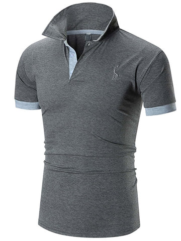 Men Contrast Binding Polo Shirt