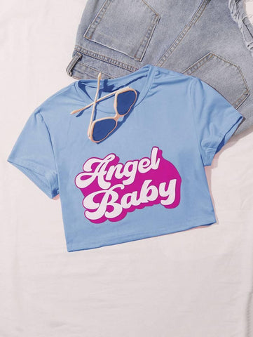 Letter Graphic Crop Tee - takostyle