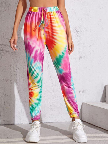 Tie Dye Knot Front Pants - takostyle